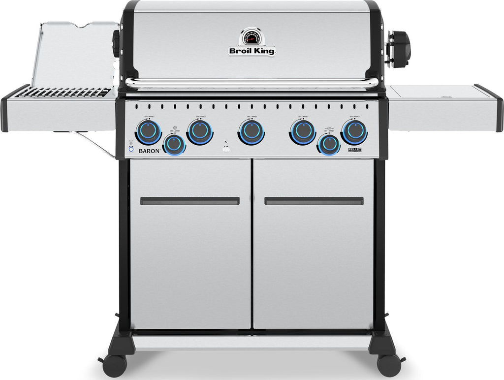 Gassgrill Baron S 590 IRX 5 brennere med dreiespidd Broil King forfra