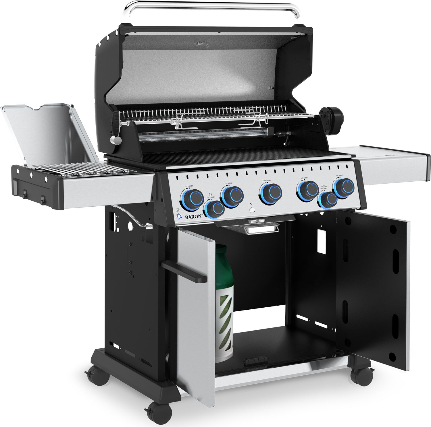 Gassgrill Baron S 590 IRX 5 brennere med dreiespidd Broil King bakside