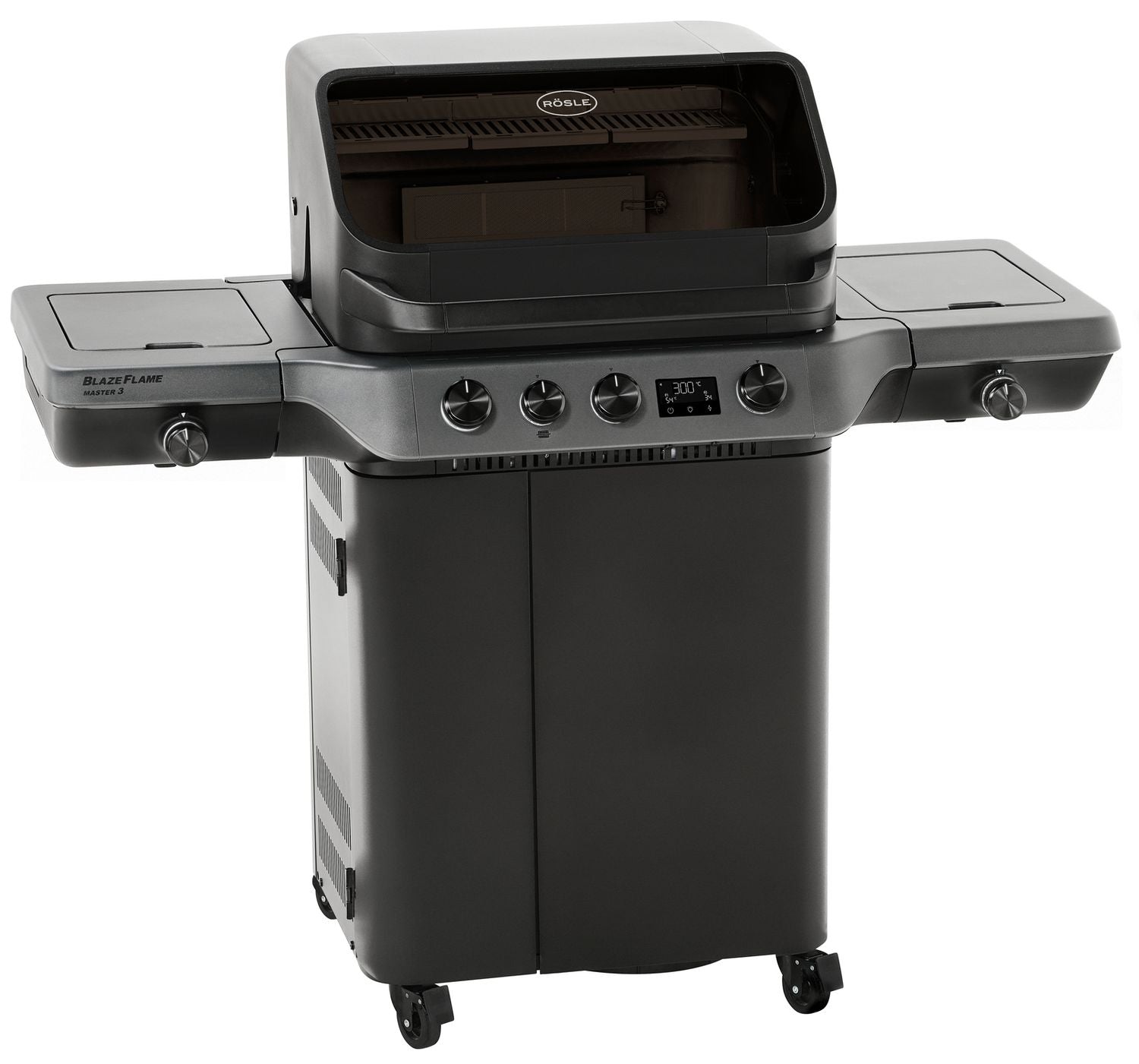 Gassgrill BLAZEFLAME Master 3 med sidebrenner forfra
