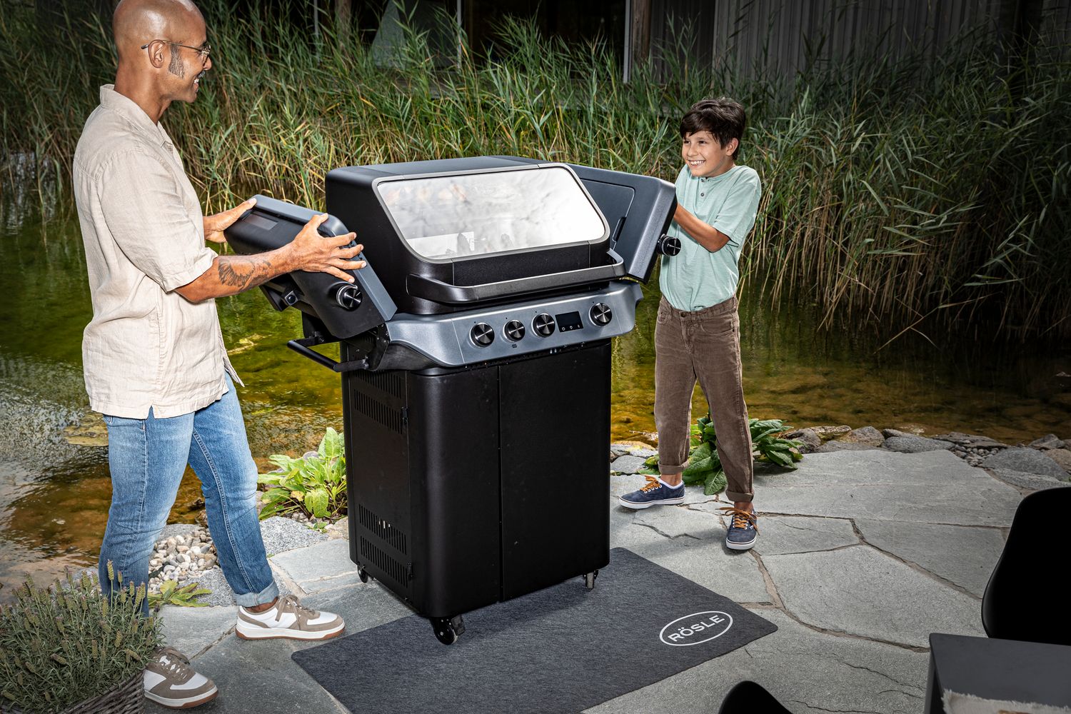 Gassgrill BLAZEFLAME Master 3 bakside med bakbrenner