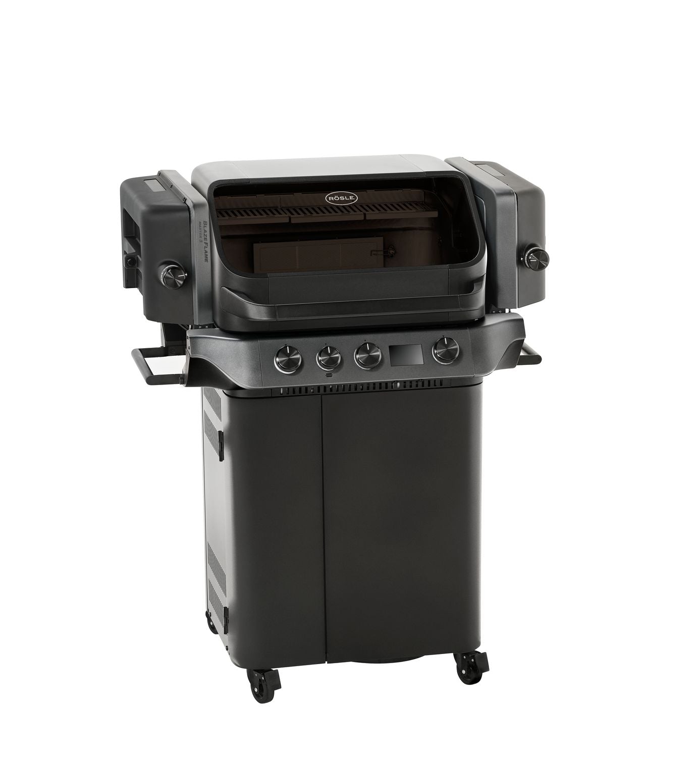 Montert Gassgrill BLAZEFLAME Master 3 med klappbare siderhyller