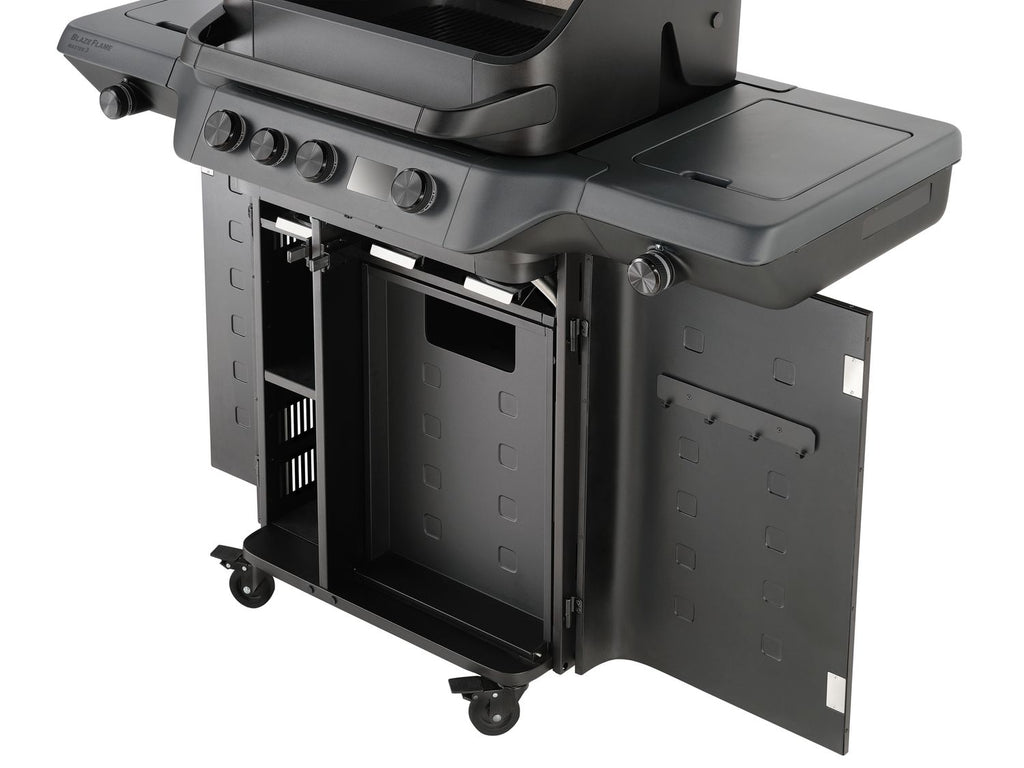 Gassgrill BLAZEFLAME Master 3 med åpen panoramasikteglass