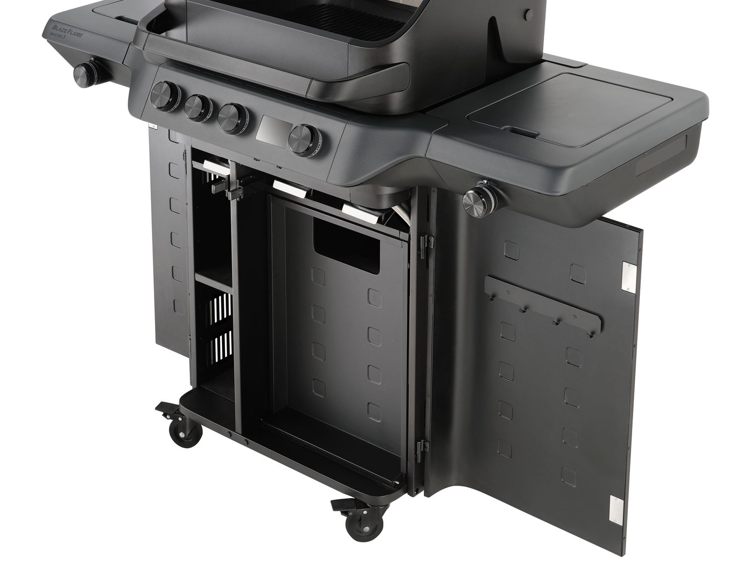 Gassgrill BLAZEFLAME Master 3 med åpen panoramasikteglass