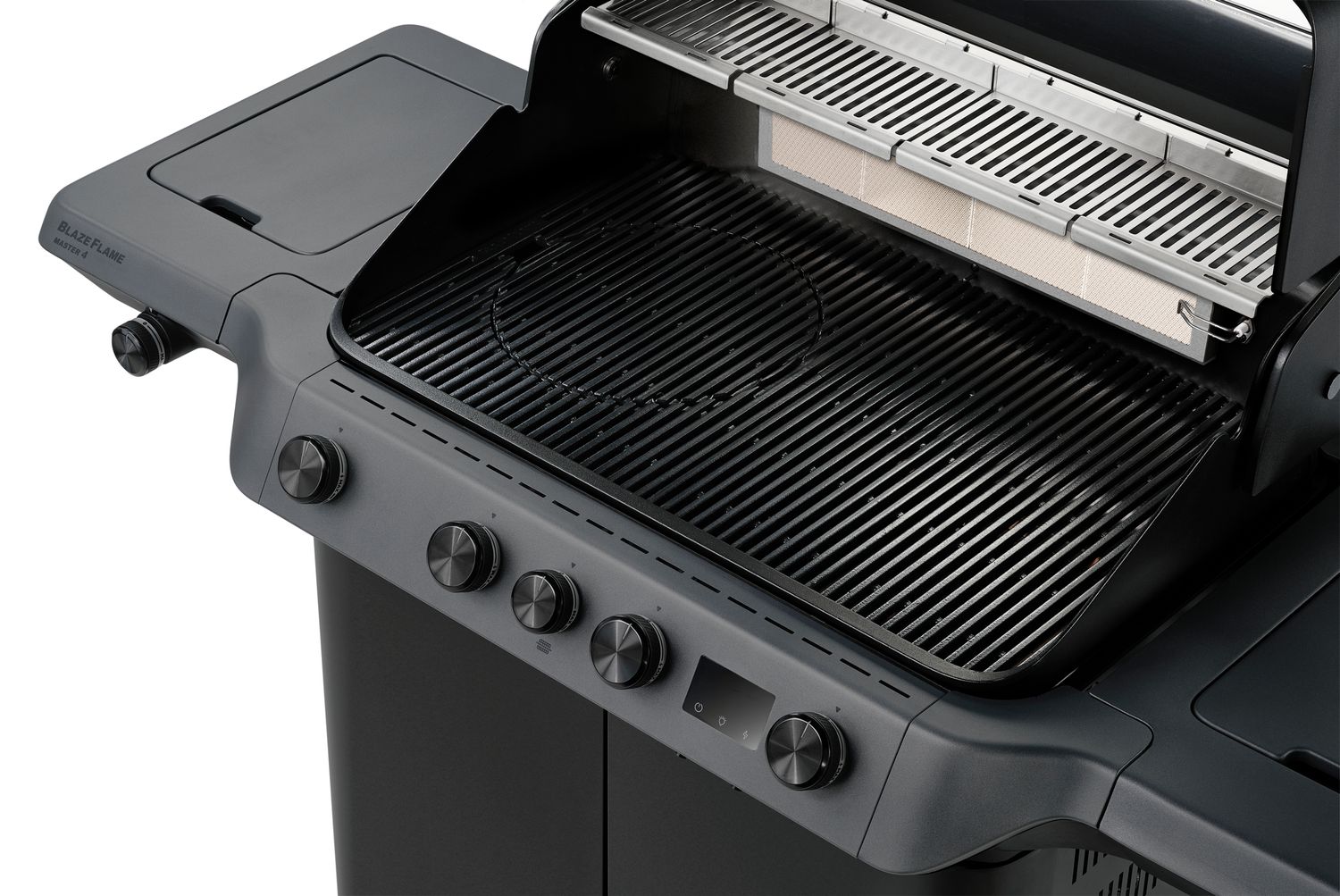 Sammenleggbare sidebord på Gassgrill BLAZEFLAME Master 4 med sidebrenner og bakbrenner