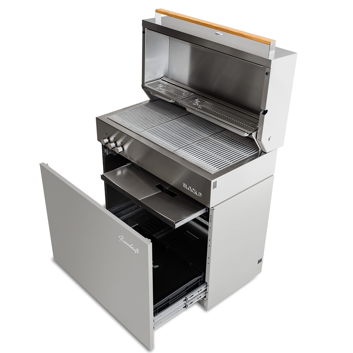 Gassgrill Block D Gen. 5 lysegrå bakside