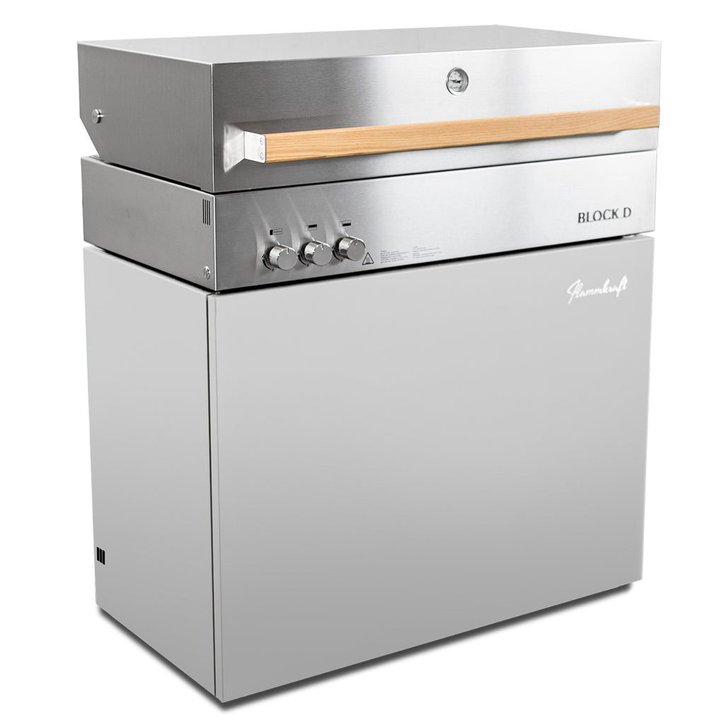 Gassgrill Block D Gen. 5 lysegrå detalj av brennere