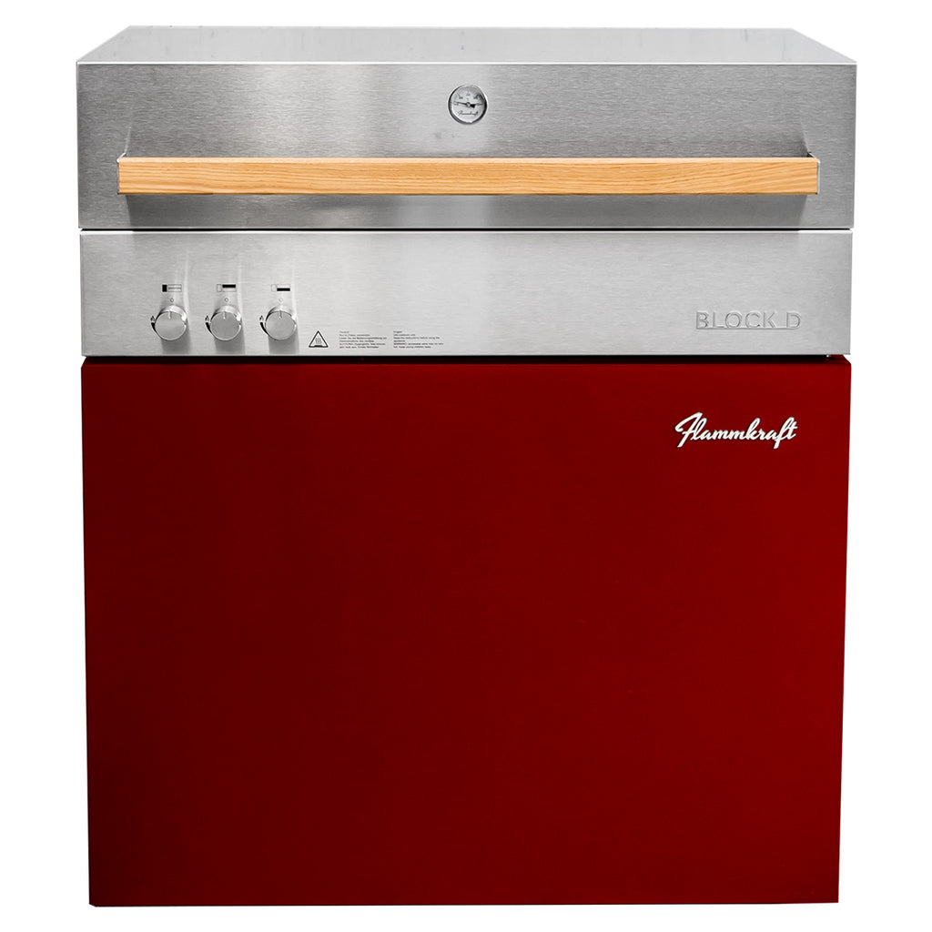 Detalj av Gassgrill Block D Gen. 5 Rubin 3 brennere rustfritt stål
