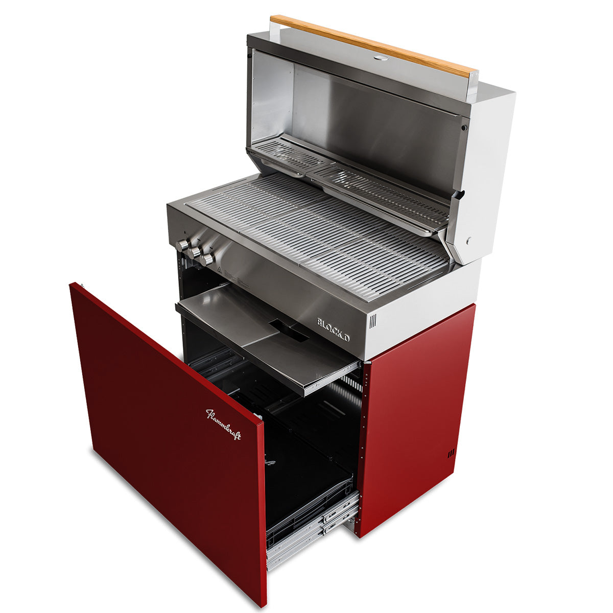 Montert Gassgrill Block D Gen. 5 Rubin 3 brennere rustfritt stål