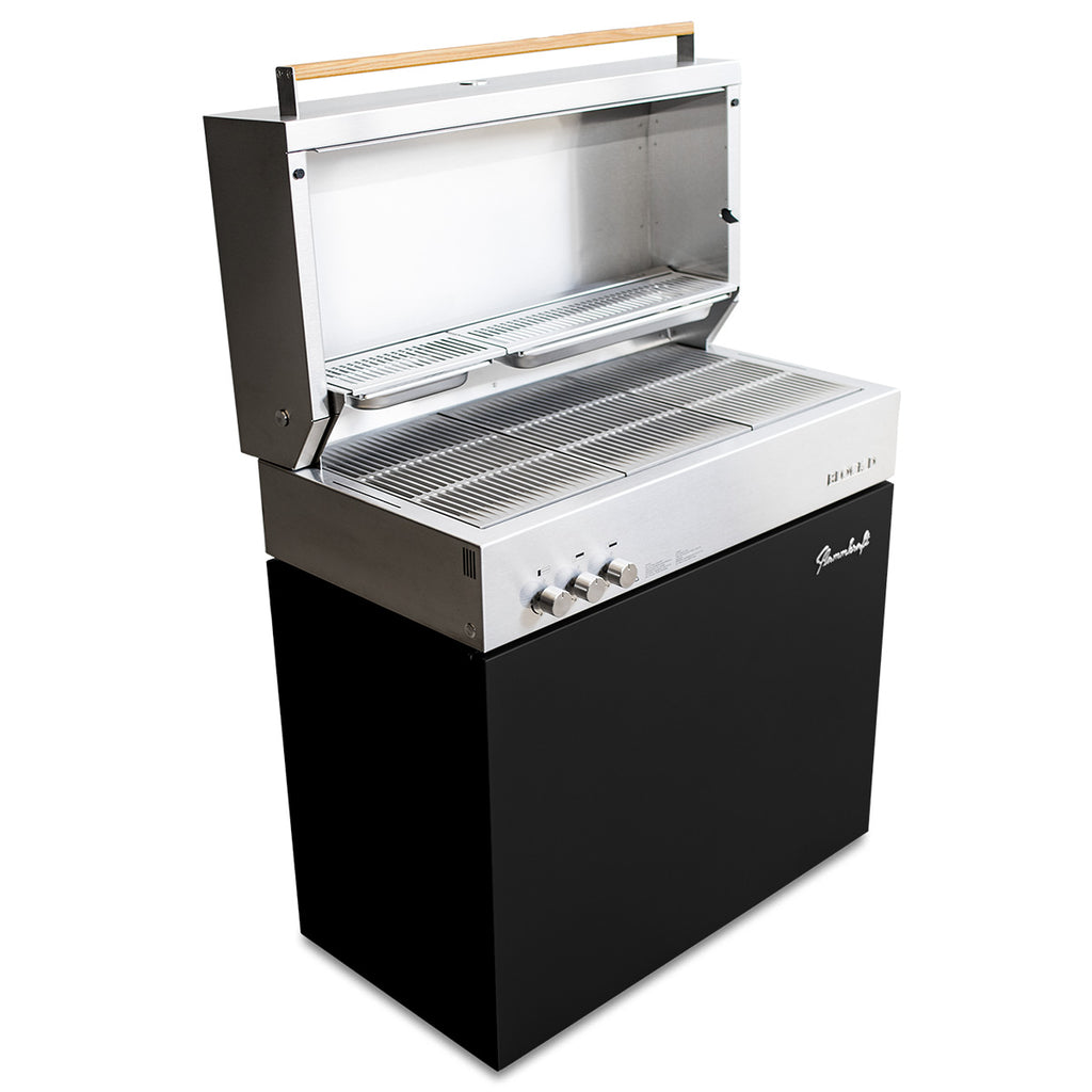 Gassgrill Block D Gen. 5 svart rustfritt stål 2 brennere forfra