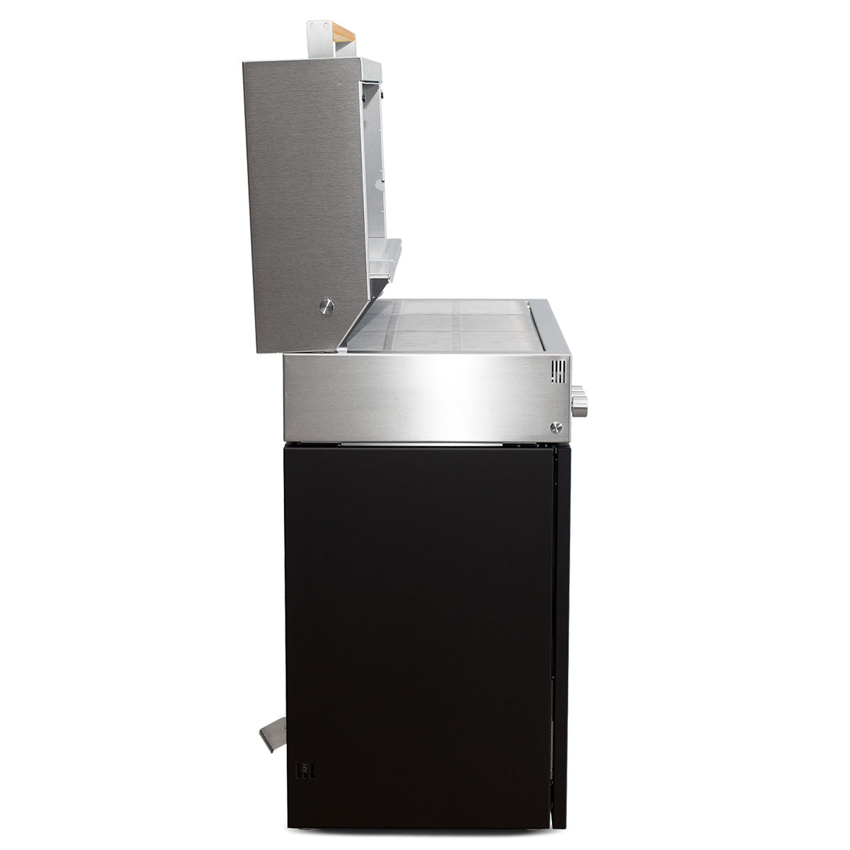 Bakside av Gassgrill Block D Gen. 5 svart rustfritt stål 2 brennere