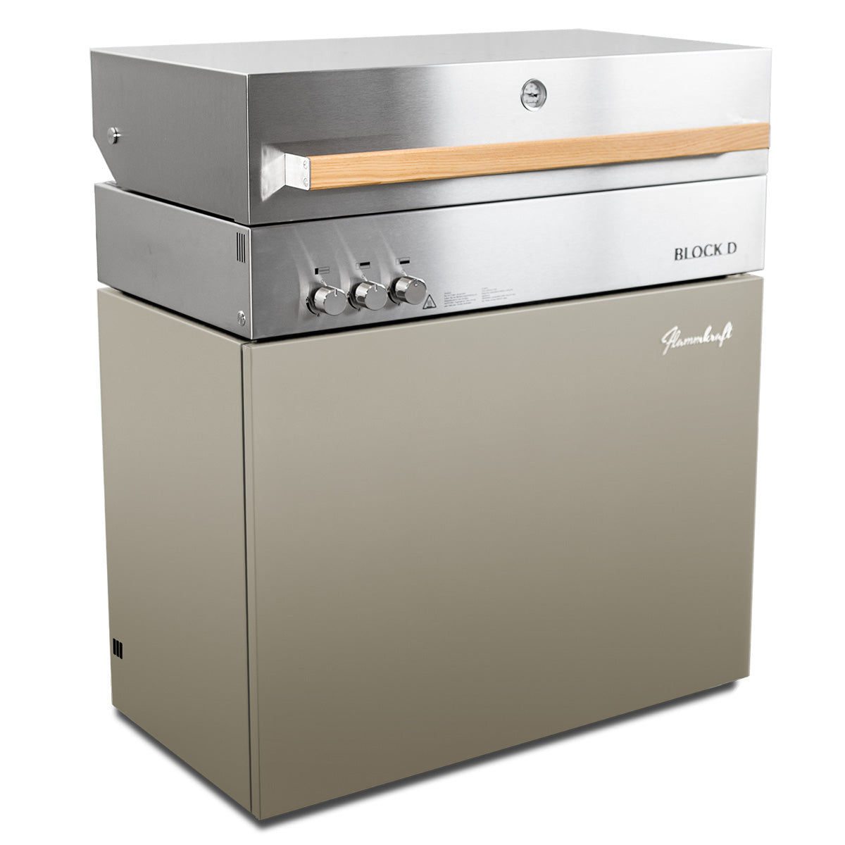 Gassgrill Block D Gen. 5 Taupe rustfritt stål forfra