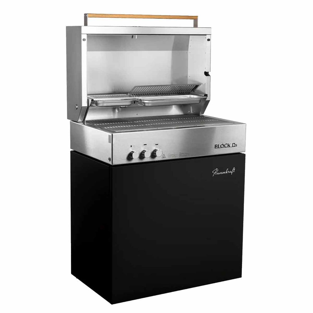 Gassgrill Block Ds Gen. 5 svart 2 brennere rustfritt stål bakside