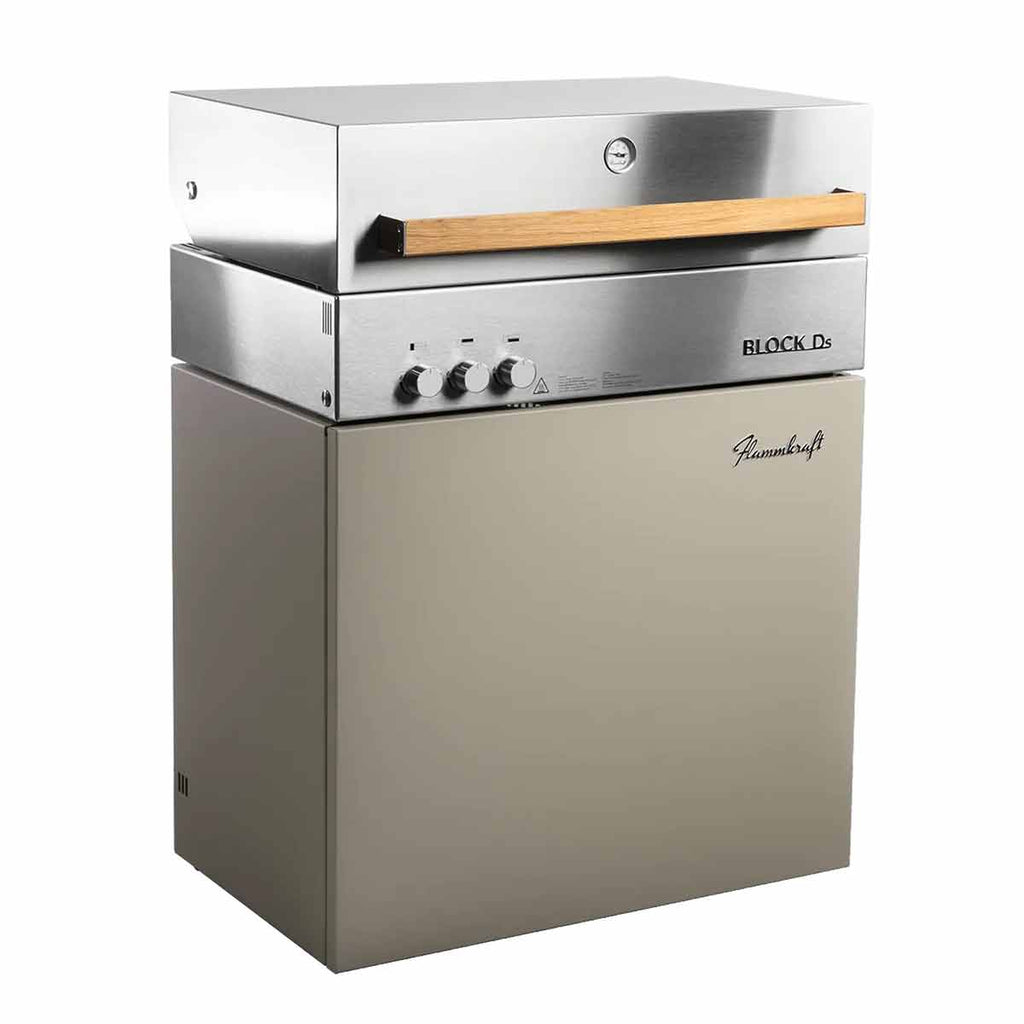 Gassgrill Block Ds Gen. 5 Taupe kompakt 2 brennere Flammkraft forfra