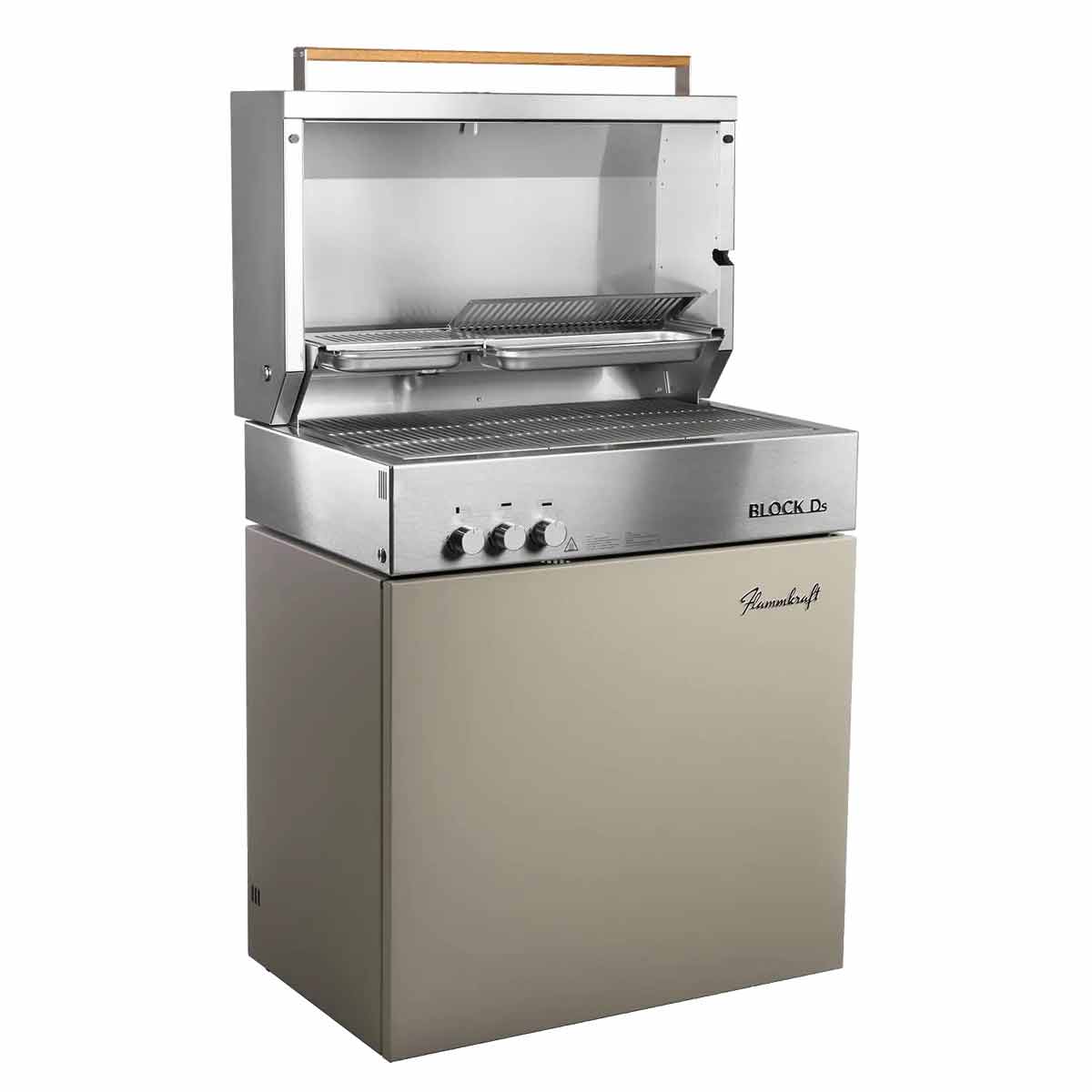 Gassgrill Block Ds Gen. 5 Taupe kompakt 2 brennere Flammkraft bakside