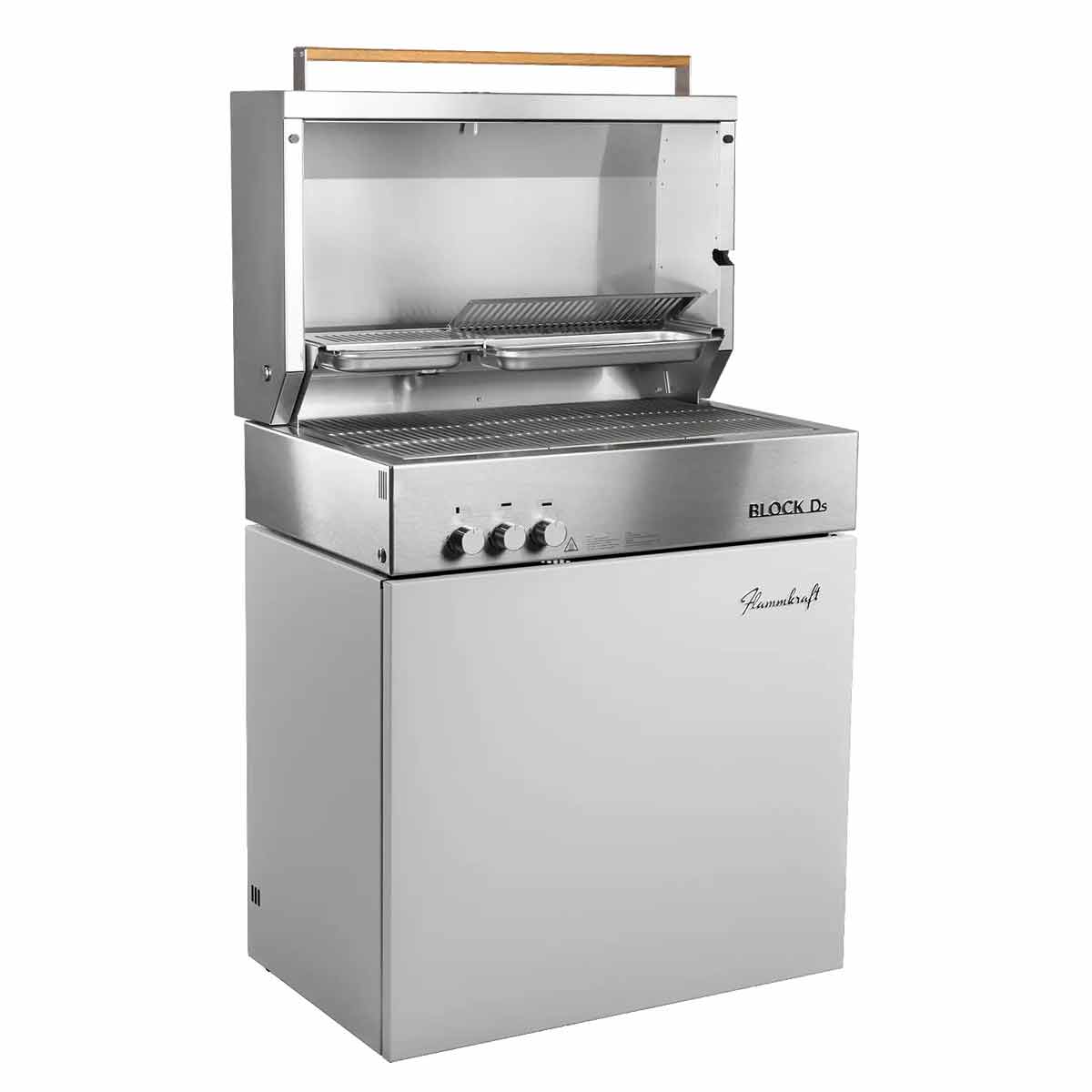 Gassgrill Block Ds Gen. 5 lysgrå bakside med windschott