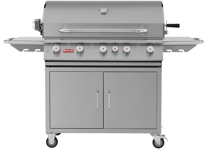 Gassgrill Brahma 5 brennere med bakbrenner og rotisserie forfra