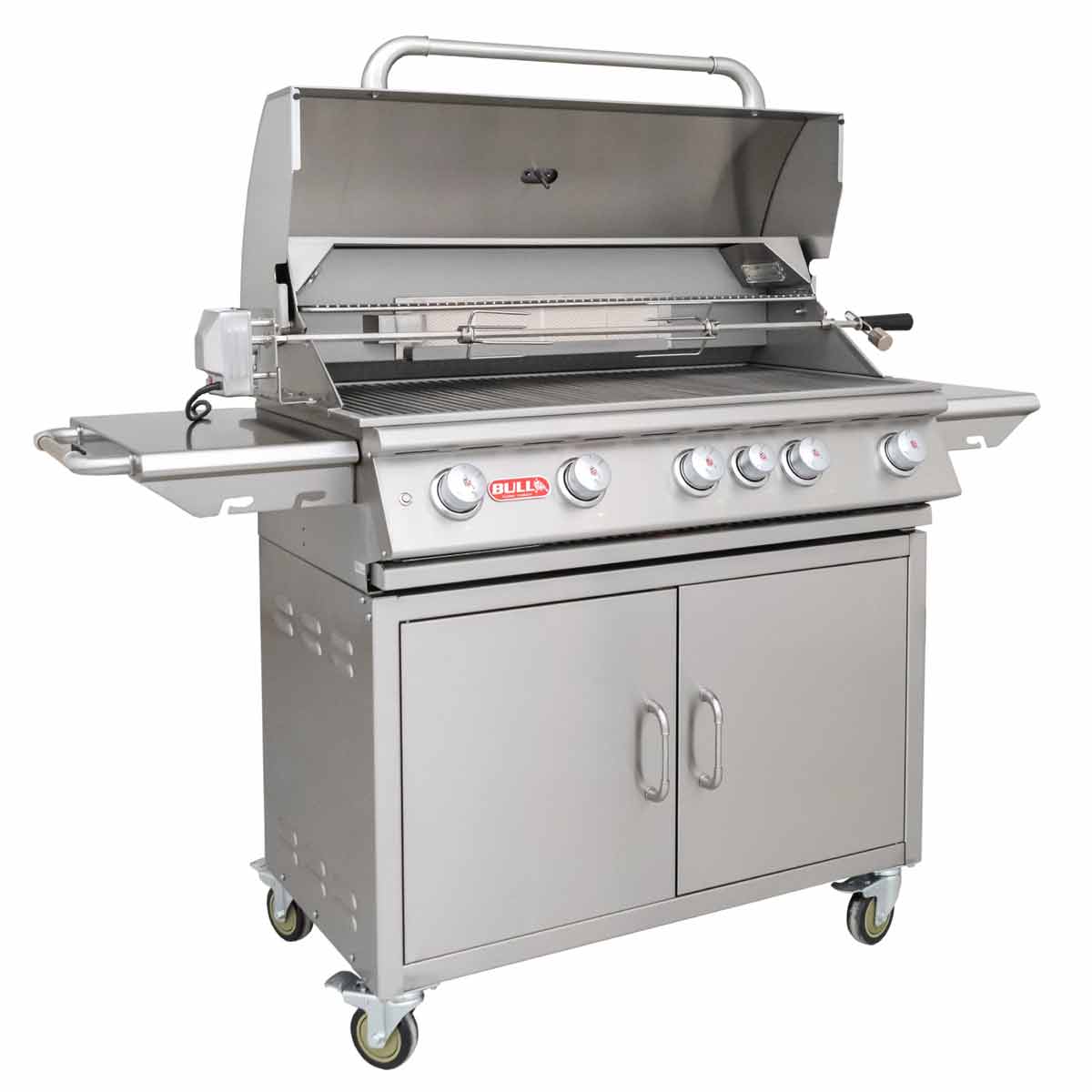 Montert Gassgrill Brahma stasjon 5 brennere rustfritt stål rotisserie med rotisserie