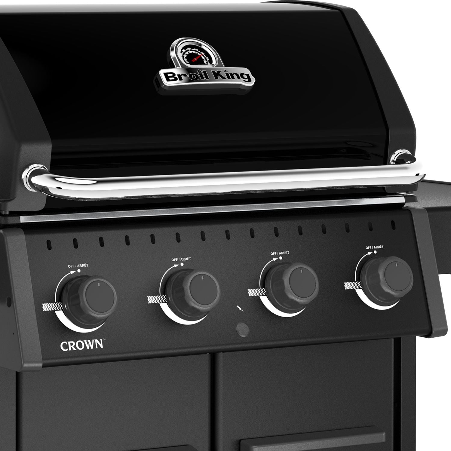 Detalj av støpejernsrist på Gassgrill Crown 420 Shadow