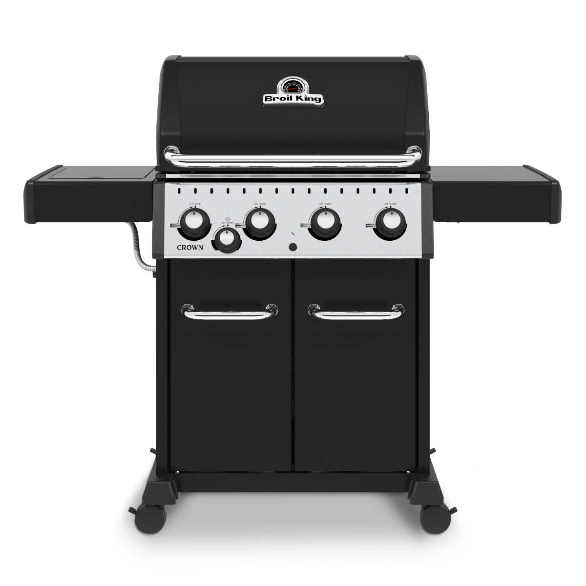 Gassgrill Crown 440 med 4 brennere og sidebrenner forfra