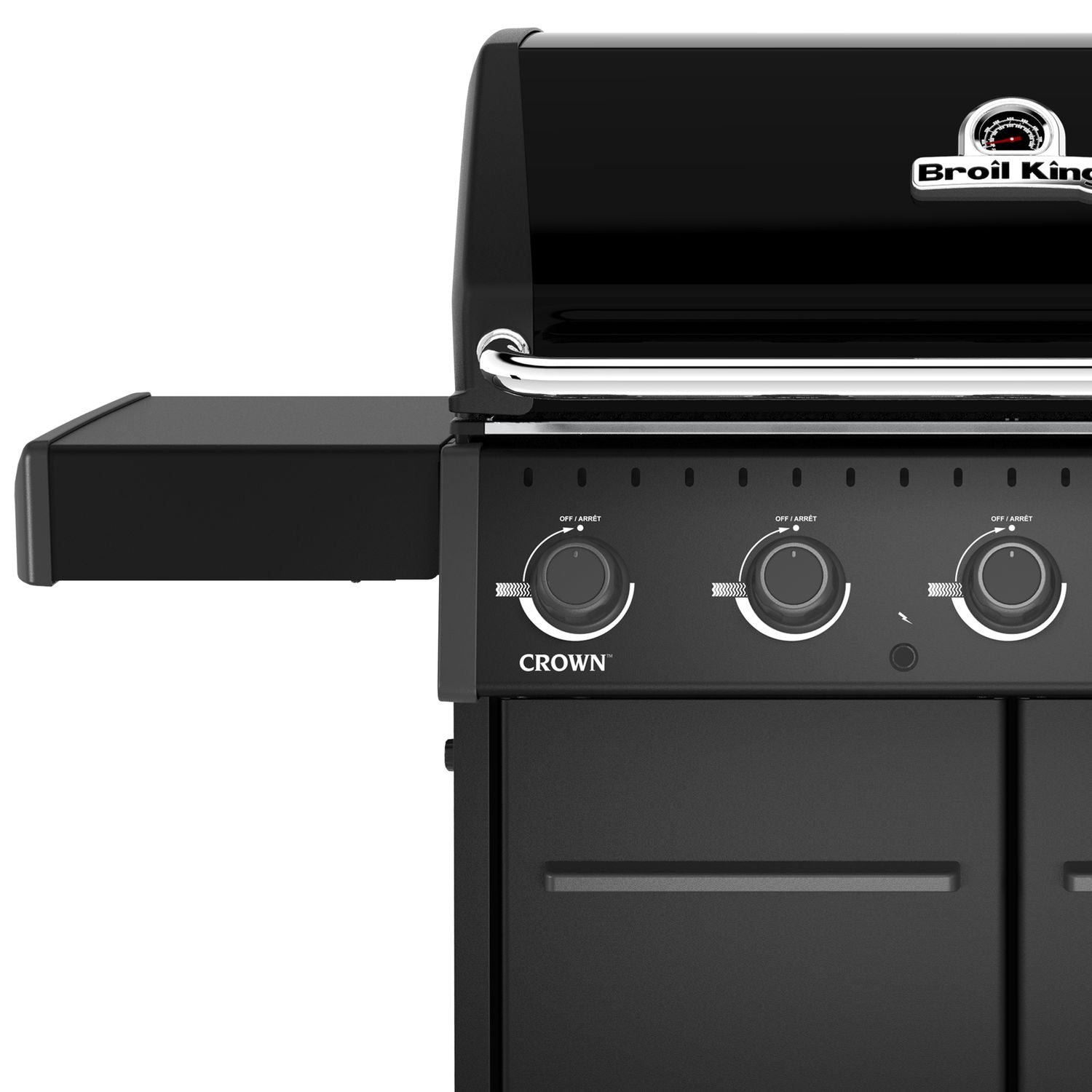 Detalj av kontrollpanel på Gassgrill Crown 520 Shadow