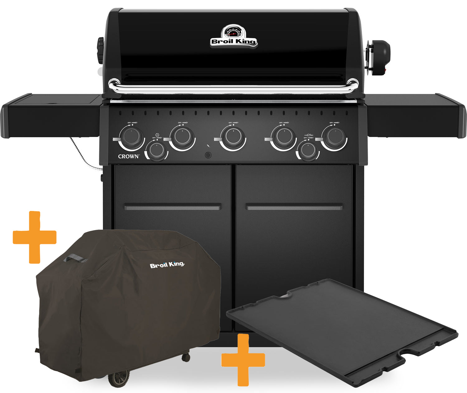 Gassgrill Crown 590 Shadow forfra med grilltrekk