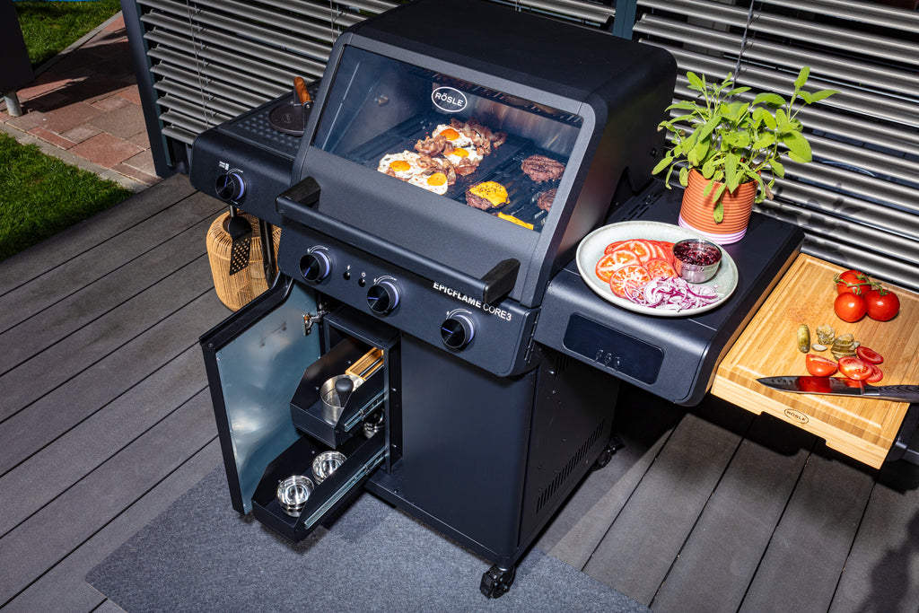 Sidebrenner på Gassgrill EPICFLAME Core 3 brennere støpejernsrist