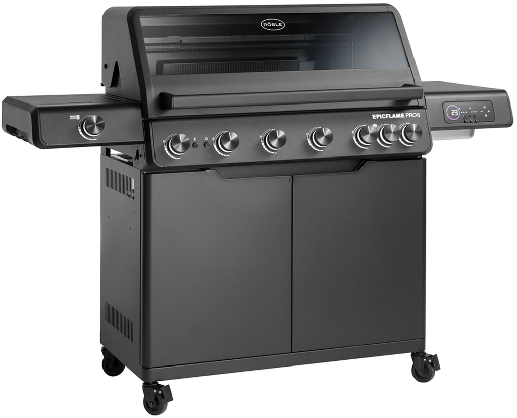 Gassgrill EPICFLAME Pro 6 brennere bakbrenner støpejern forfra