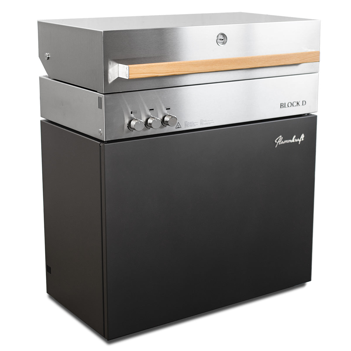 Gassgrill Flammkraft Block D Gen. 5 Tiefumbra rustfritt stål forfra