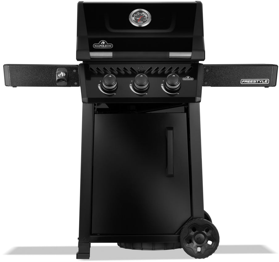 Gassgrill Freestyle 365 svart 3 brennere 2026 - Napoleon forfra