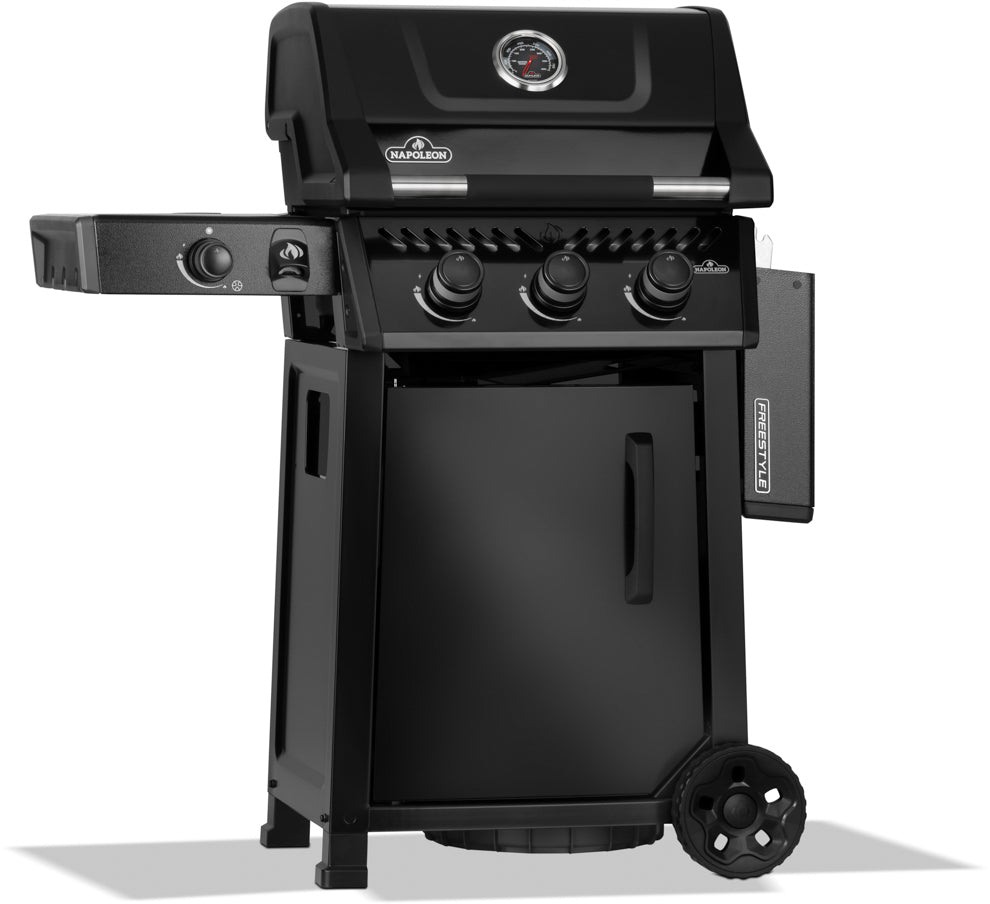 Oversikt over kontrollpanelet på Gassgrill Freestyle 365 svart med sidebrenner 2026 Napoleon