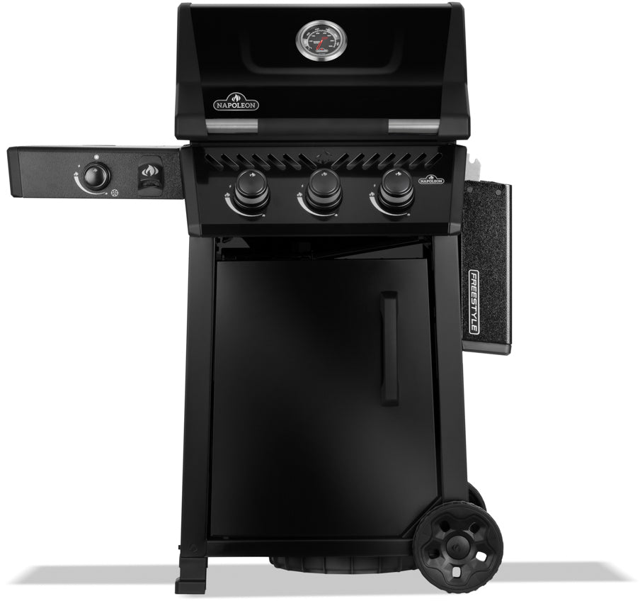 Fettoppsamler under grillristen på Gassgrill Freestyle 365 svart med sidebrenner inkl. grilltrekk