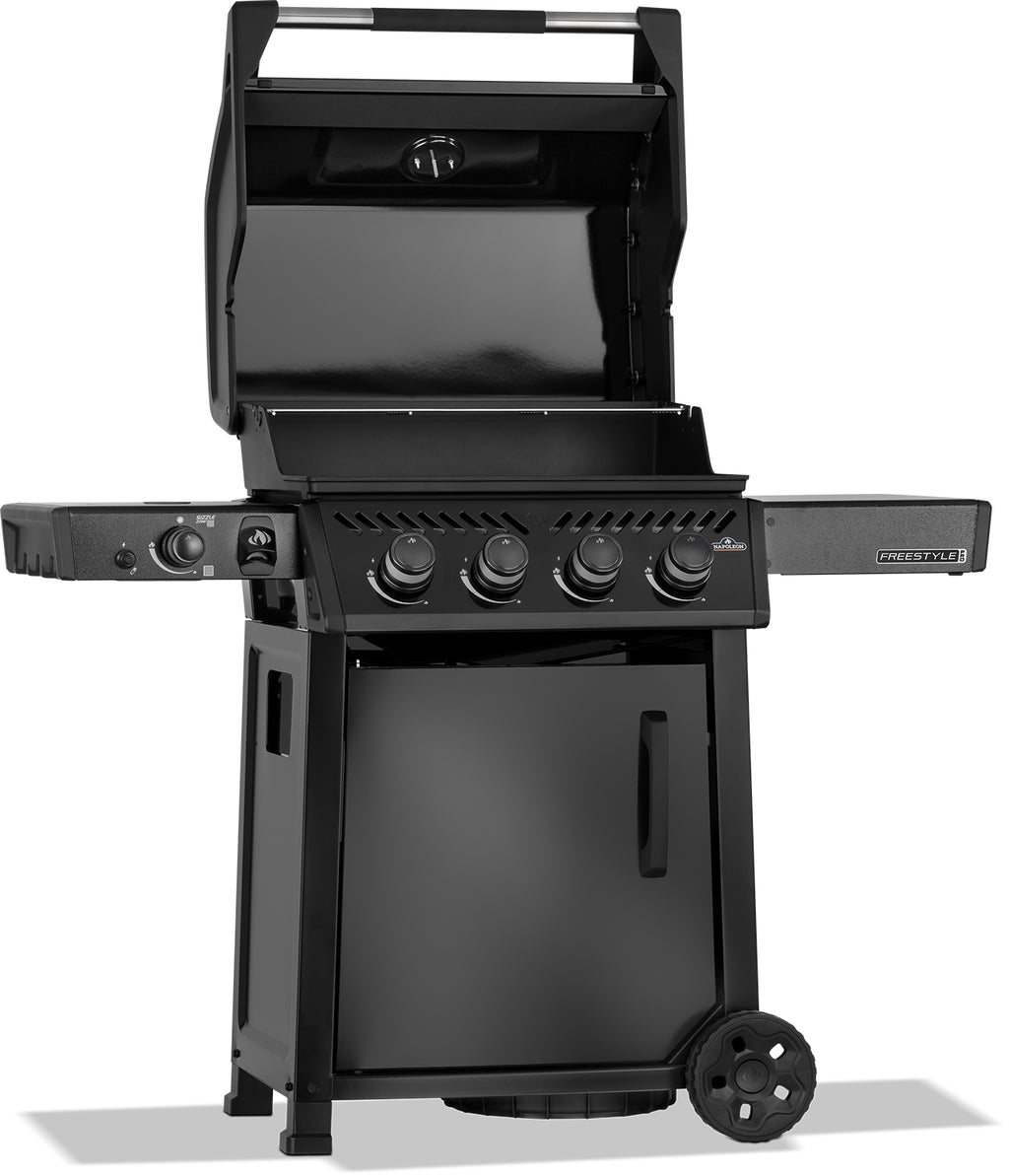 Nærbilde av Sizzle Zone infrarød sidebrenner på Gassgrill Freestyle PRO 425 med Sizzle Zone svart 2026 - Napoleon