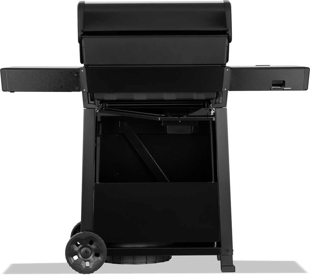 Integrert flaskeåpner og lagringsplass i underskap på Gassgrill Freestyle PRO 425 med Sizzle Zone svart 2026 - Napoleon