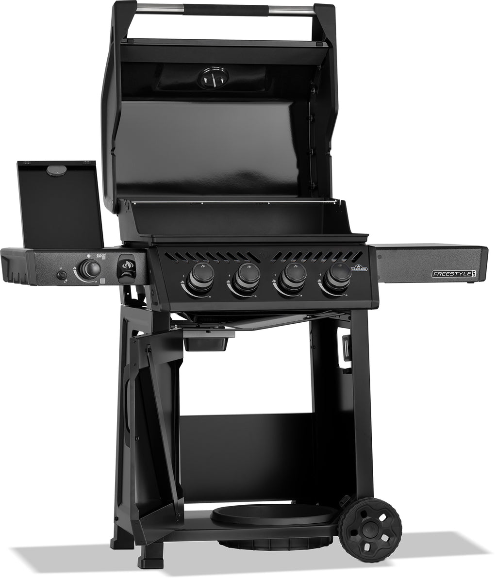 Gassgrill Freestyle PRO 425 med Sizzle Zone svart 2026 Napoleon med sammenleggbar sidehylle