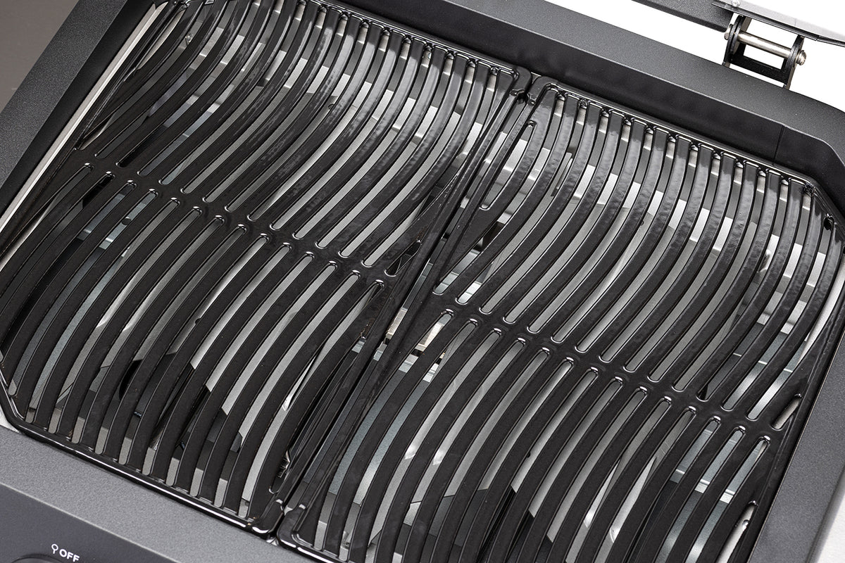 Detalj av brennere på Gassgrill G-500 2 brennere 5 kW med undervogn