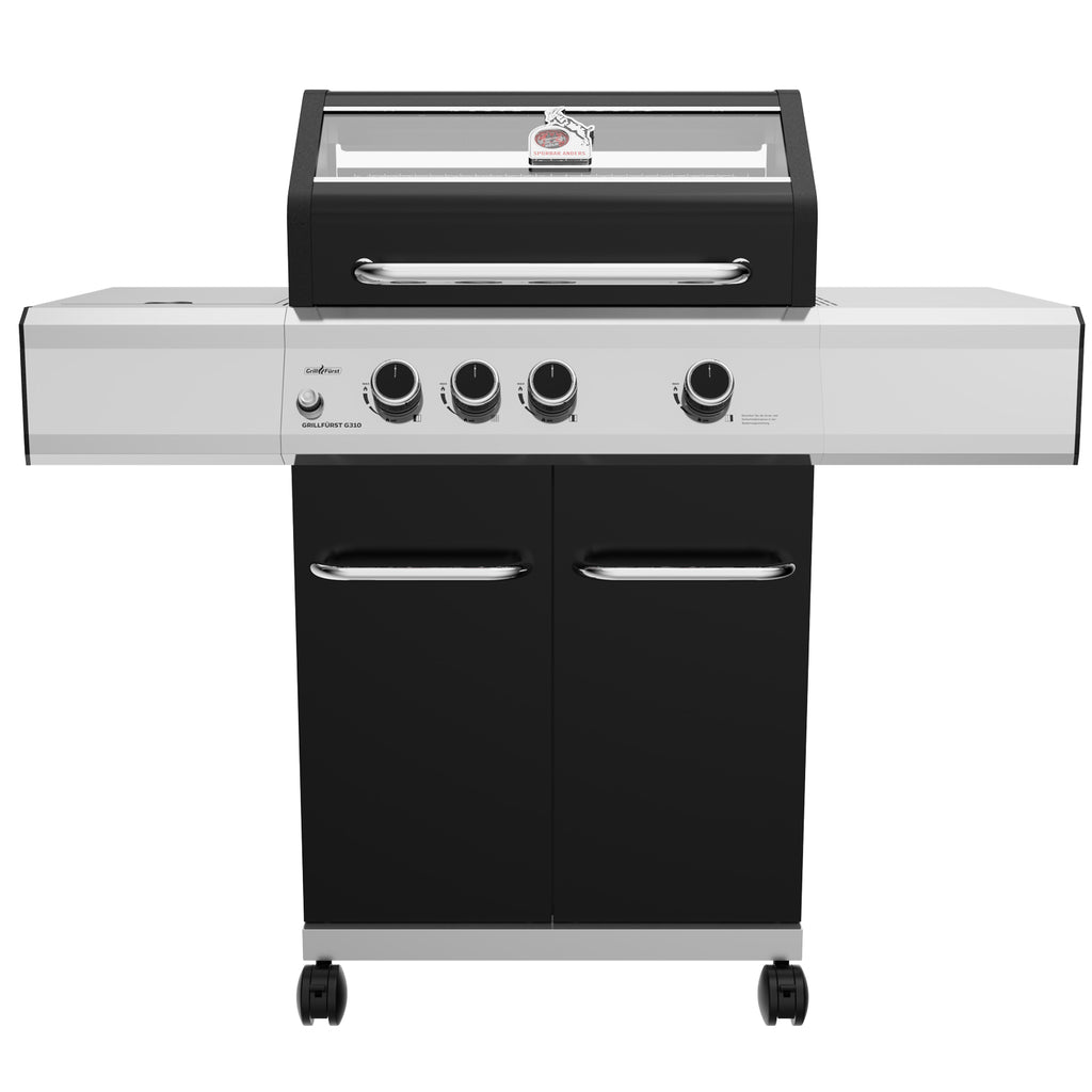 Gassgrill G310E 3 brennere rustfritt stål rist 1. FC Köln bakside