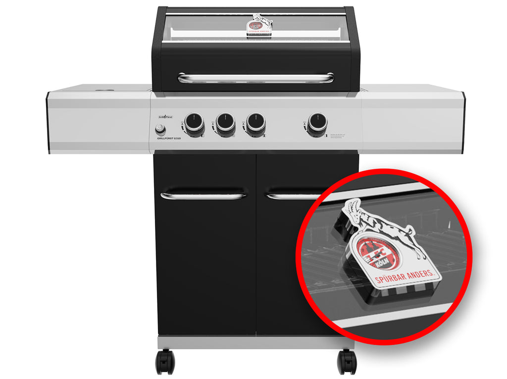 Gassgrill G310G 3 brennere støpejernsrist 1. FC Köln forfra