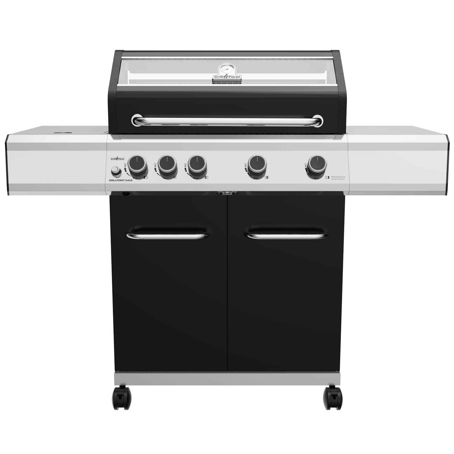 Gassgrill G410E Grill Control 4 brennere rustfritt stål bakside