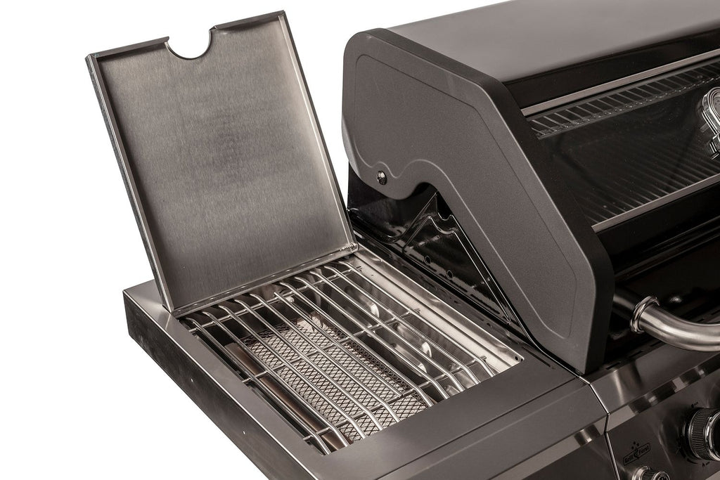 Oppbevaringsskap med dører på Gassgrill G410E Grill Control 4 brennere rustfritt stål