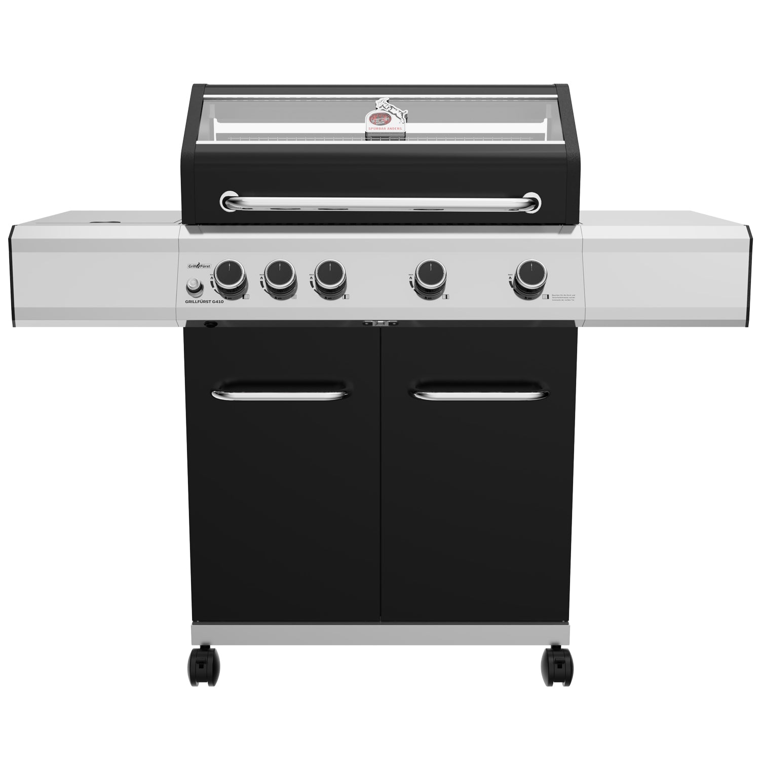 Gassgrill G410G 4 brennere støpejernsrist bakside