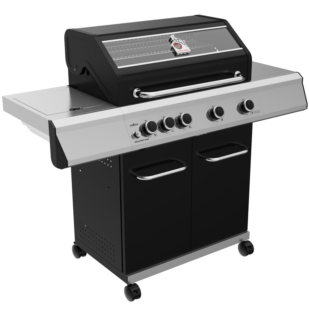Gassgrill G410G 4 brennere støpejernsrist Grillfürst detalj av støpejernsrister
