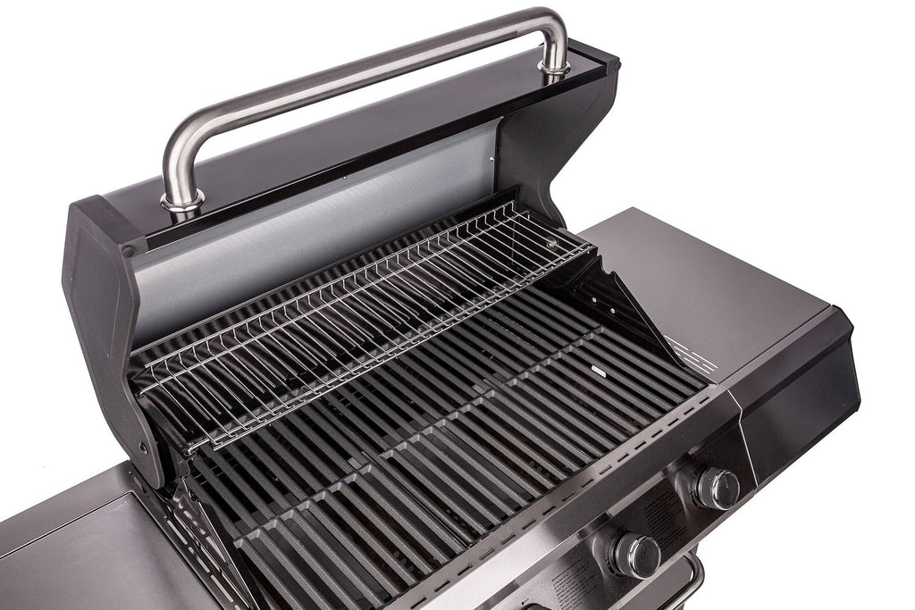 Gassgrill G410G 4 brennere støpejernsrist sidebord med infrarød brenner