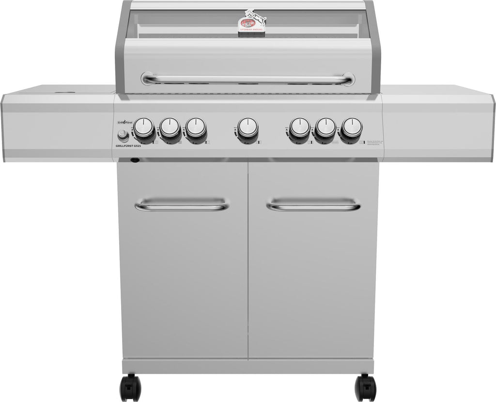 Gassgrill G521G 5 brennere rustfritt stål bakbrenner Grillfürst bakside