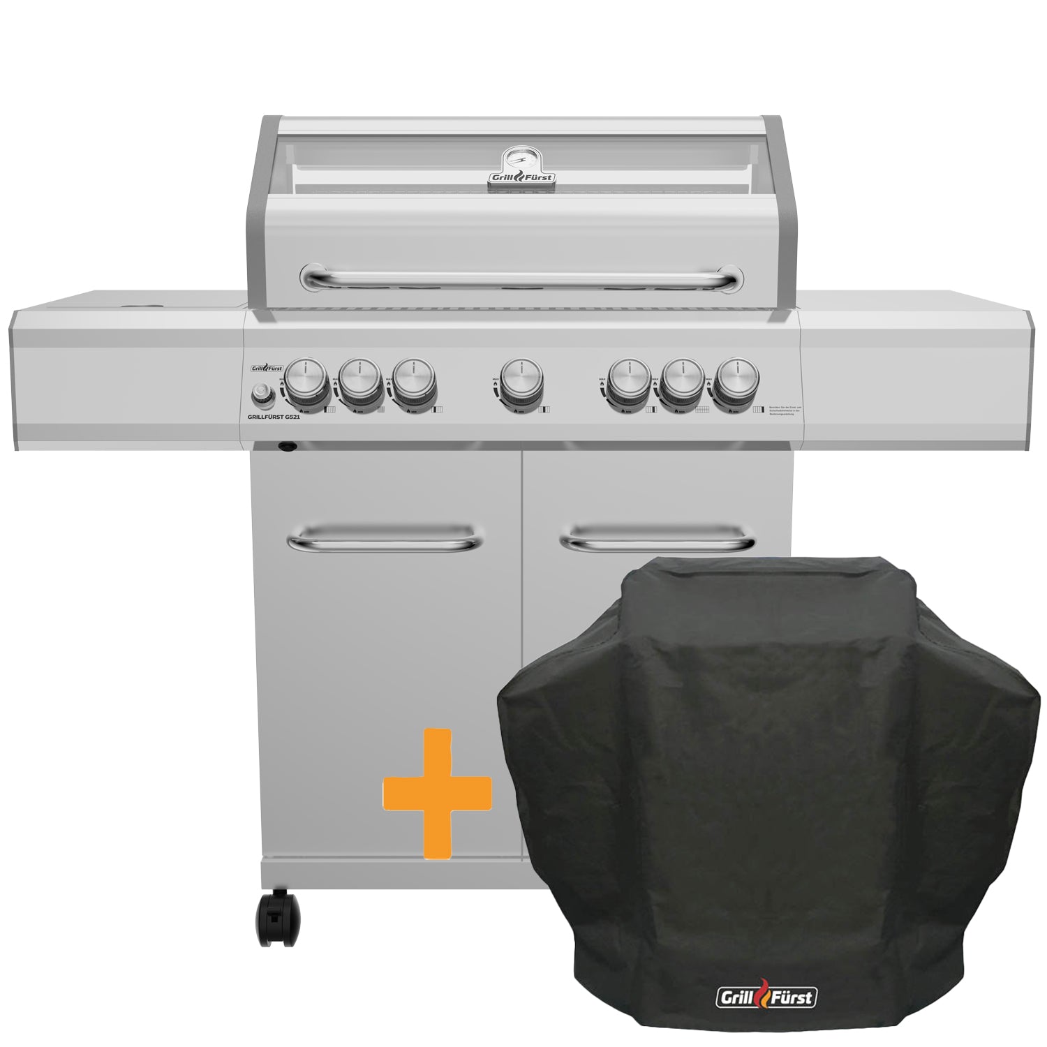 Gassgrill G521G rustfritt stål forfra