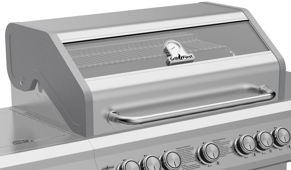 Montert Gassgrill G521G rustfritt stål med åpent lokk
