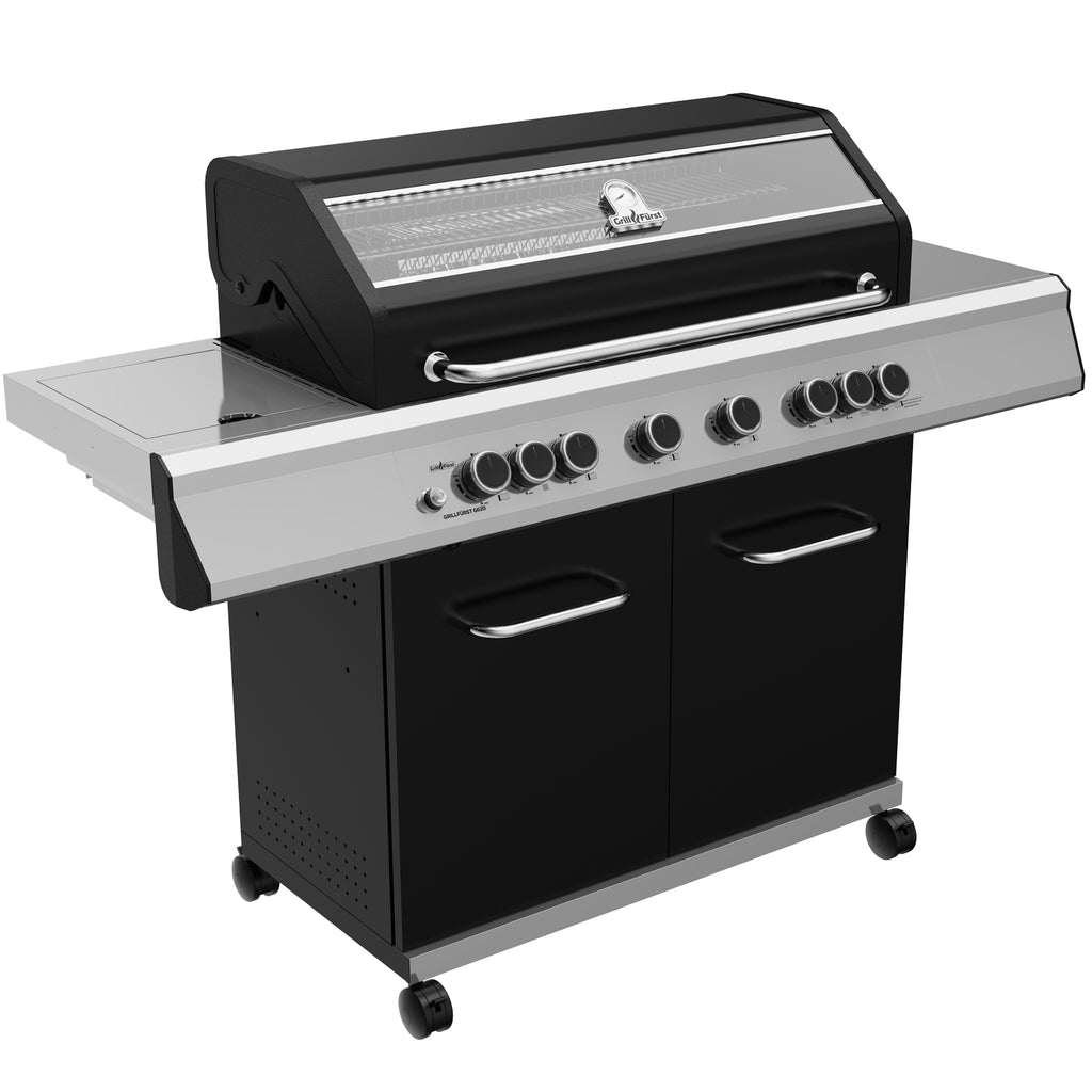 Detalj av rustfritt stål brennere på Gassgrill G620E