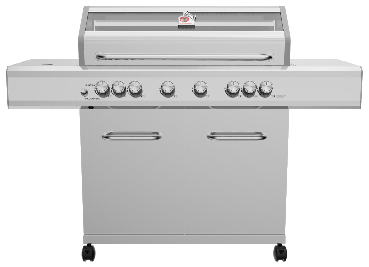 Bakside av Gassgrill G621G 6 brennere rustfritt stål bakbrenner 1. FC Köln