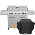 Gassgrill G621G rustfritt stål 6 brennere forfra