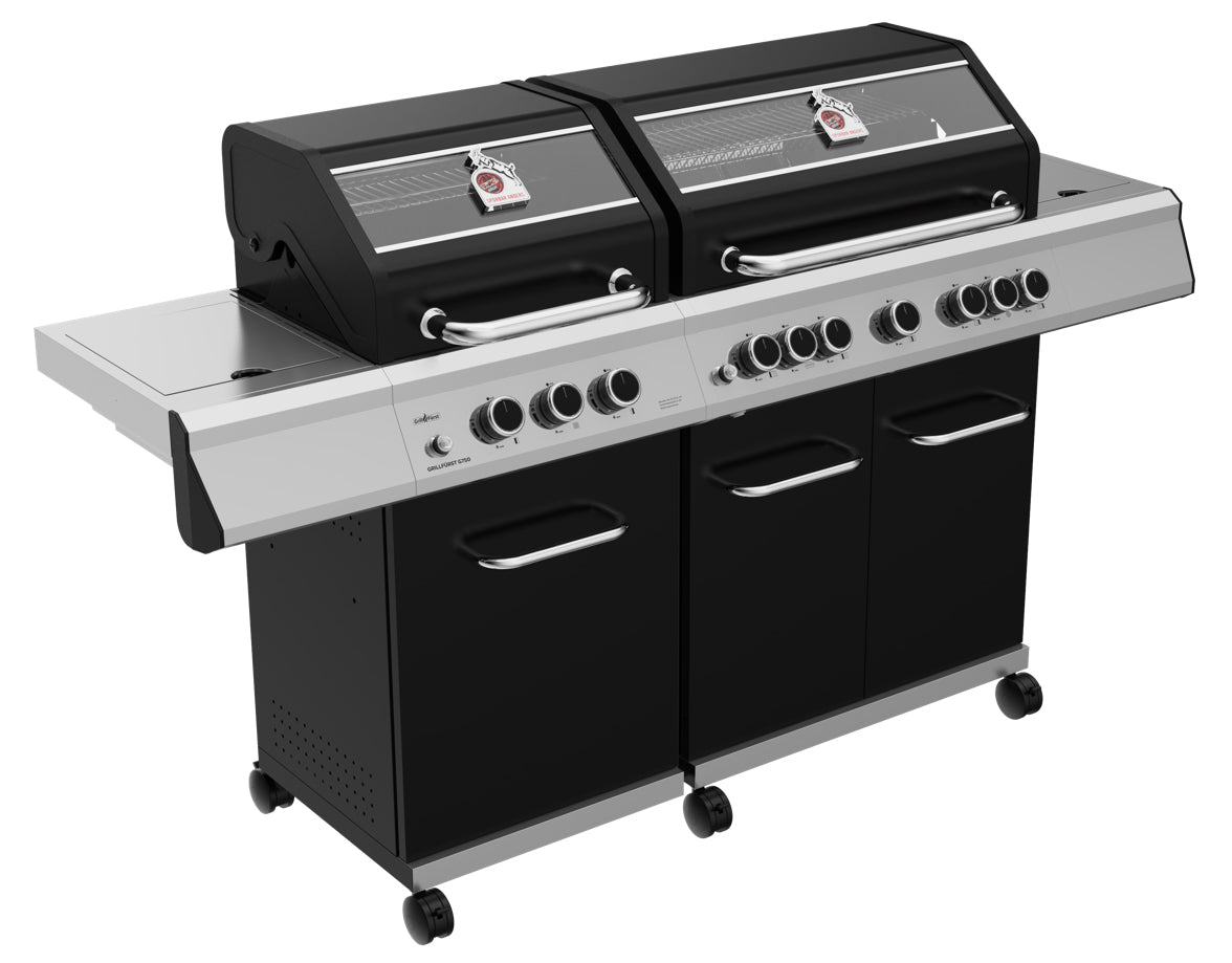 Detalj av rustfritt stål rist på Gassgrill G750E 7 brennere rustfritt stål rist 1. FC Köln