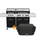 Gassgrill G750G 7 brennere dobbelt grillkammer støpejernsrist forfra